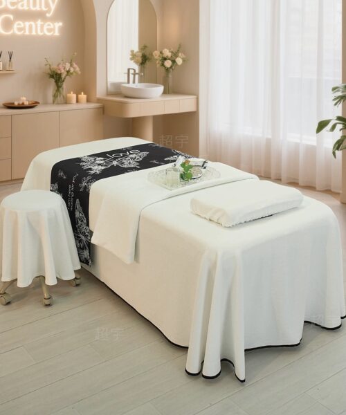 Bộ Ga Phủ Giường Spa Vải Dệt Jacquard Cao Cấp – Sang Trọng, Đứng Form