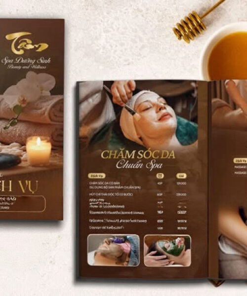 Bảng Menu Spa / Thẩm Mỹ Viện Bìa Cứng Cao Cấp – Menu Dịch Vụ Chuyên Nghiệp