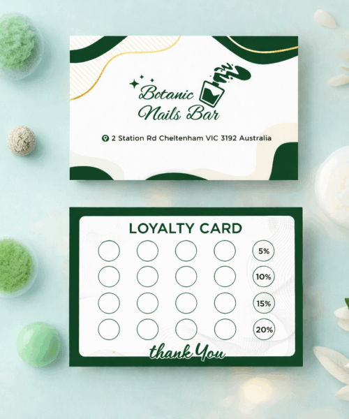 Thẻ Lịch Hẹn Spa Tông Xanh Lá – Appointment Card Spa Thiên Nhiên