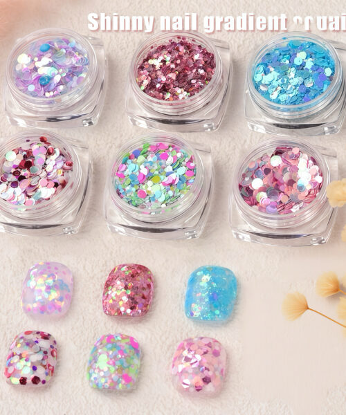 Sequin nail tròn ánh xà cừ