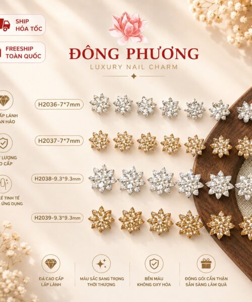 Đá pha lê bông tuyết trắng champagne