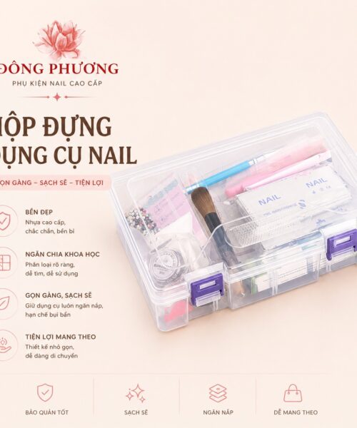 Hộp Nhựa Trong Suốt Đựng Dụng Cụ Làm Móng