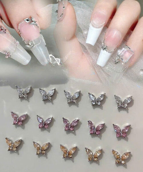 Đá đính móng hình bướm mini siêu sáng