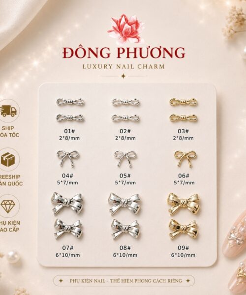Charm Nail Nơ Mini Hot Trend