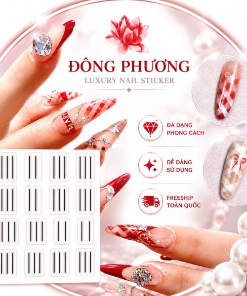 Sticker Khuôn Rỗng Vẽ French & Kẻ Sọc Nail
