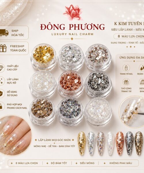 Nhũ ánh kim trang trí nails siêu sáng