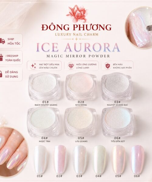 Bột tráng gương ngọc trai trang trí nails 6 màu siêu hot