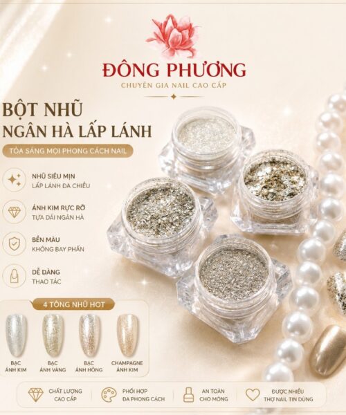 Bột nhũ nail galaxy ánh bạc